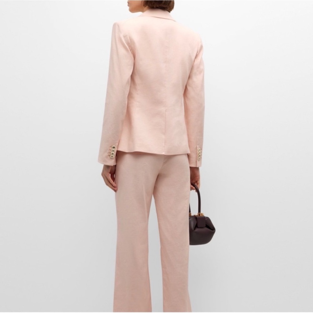 Veronica Beard Pink Linen Cutaway Dickey Jacket - Picture 5 of 9